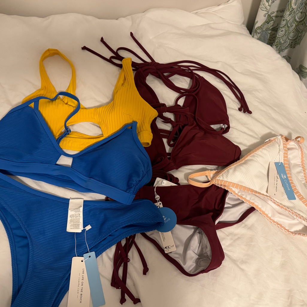 Cupshe Bathing Suit Bundle All Small Except Extra Burgundy Top Xs Nwt And Nwot